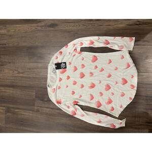 NWT Chaser Heart Print Thermal pullover sz L